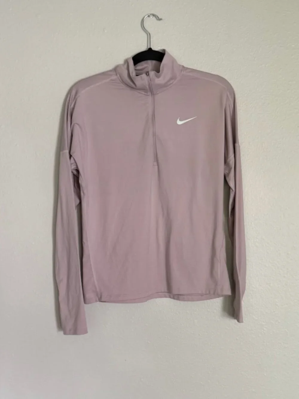 Nike Women's Small S Dri FIT Element 1/2 Zip Training Top Dusty Rose Pink